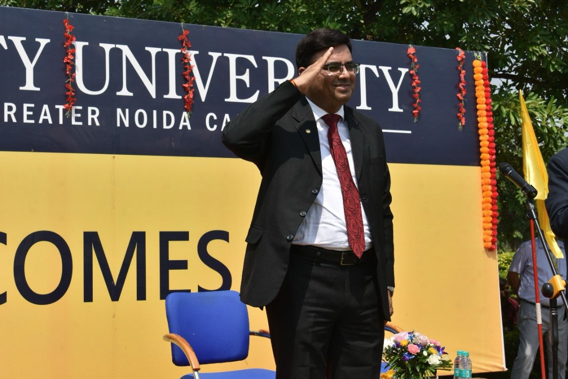 Dr Ajay Rana at Amity University Greater Noida Campus welcome event